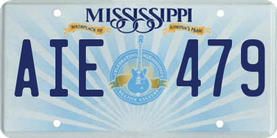 MS license plate AIE479