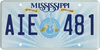 MS license plate AIE481