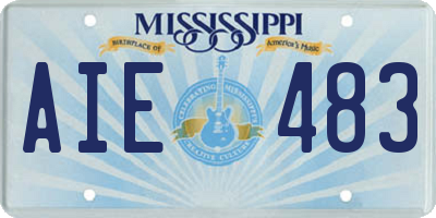 MS license plate AIE483