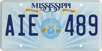 MS license plate AIE489