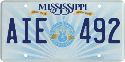 MS license plate AIE492