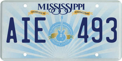 MS license plate AIE493