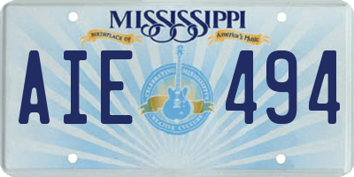 MS license plate AIE494