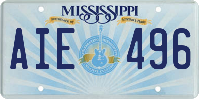 MS license plate AIE496
