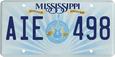MS license plate AIE498