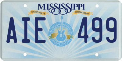 MS license plate AIE499