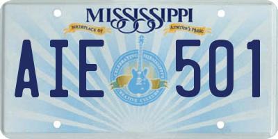MS license plate AIE501