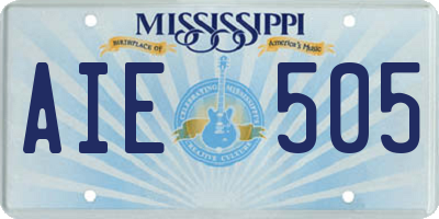 MS license plate AIE505