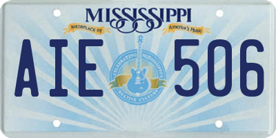 MS license plate AIE506