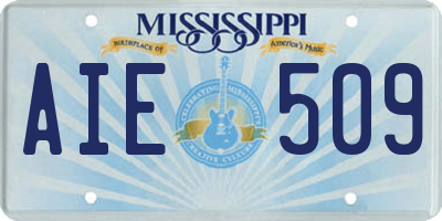 MS license plate AIE509