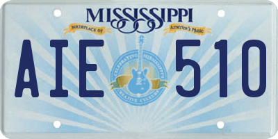MS license plate AIE510