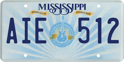 MS license plate AIE512