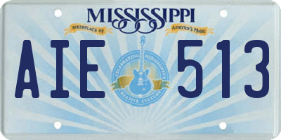 MS license plate AIE513