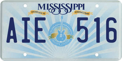 MS license plate AIE516
