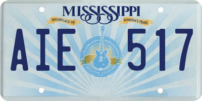 MS license plate AIE517