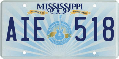 MS license plate AIE518