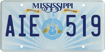 MS license plate AIE519