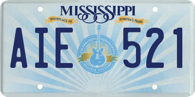 MS license plate AIE521