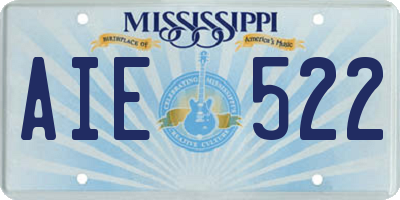 MS license plate AIE522