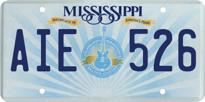 MS license plate AIE526