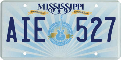 MS license plate AIE527