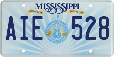 MS license plate AIE528