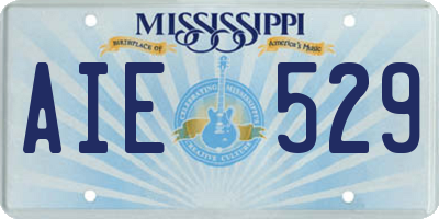 MS license plate AIE529