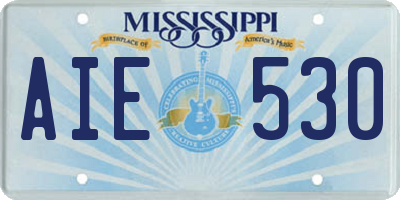 MS license plate AIE530