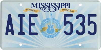 MS license plate AIE535