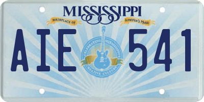 MS license plate AIE541