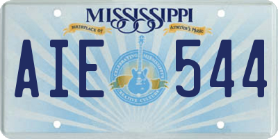MS license plate AIE544