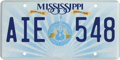 MS license plate AIE548