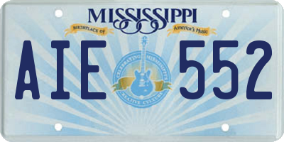 MS license plate AIE552