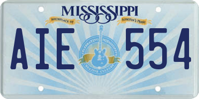 MS license plate AIE554