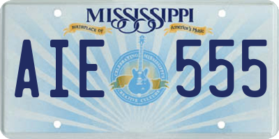 MS license plate AIE555
