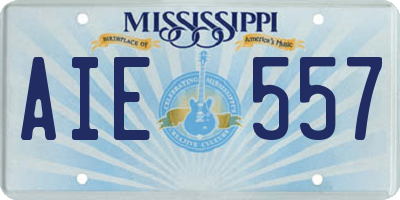MS license plate AIE557