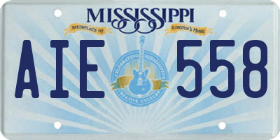 MS license plate AIE558
