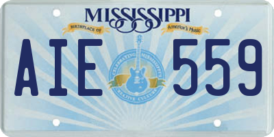 MS license plate AIE559