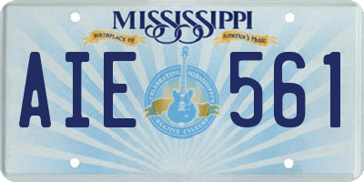 MS license plate AIE561