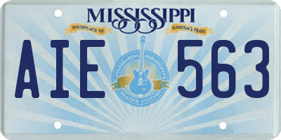 MS license plate AIE563