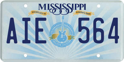 MS license plate AIE564