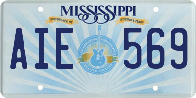 MS license plate AIE569