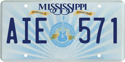MS license plate AIE571
