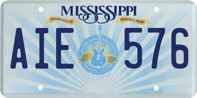 MS license plate AIE576