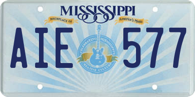 MS license plate AIE577