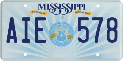 MS license plate AIE578