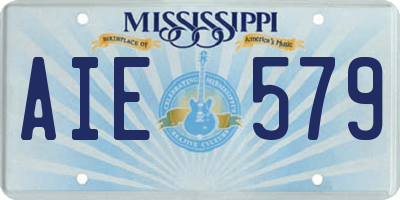 MS license plate AIE579