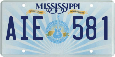 MS license plate AIE581