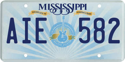 MS license plate AIE582