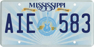 MS license plate AIE583